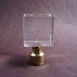 Lamp Finials: Clear Square Hard Acrylic Block