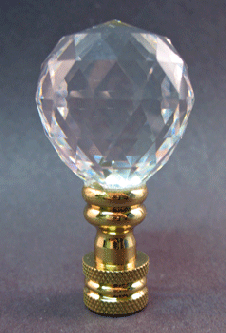 Lamp Finials: Faceted Crystal Ball 2 1/4" overall