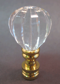 Clear Acrylic Ribbed Ball 21/4  inches tall overall