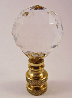 Finial:  Clear  Acrylic Prism Ball 2 1/4" overall