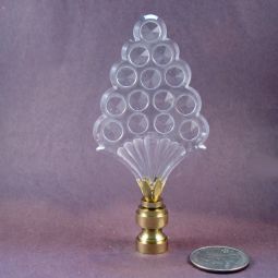 Lamp Finial Large Glass Triangle 4 1/2" Tall Overall
