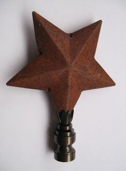 Lamp Finial Texas Rusty Metal Star Lampshade Finial Found Object Original 56B 