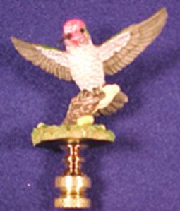 Lamp Finial: Hummingbird 3 inch finial