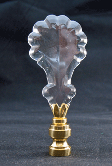 Finial: Glass Scalloped Top.  3 1/2" overall