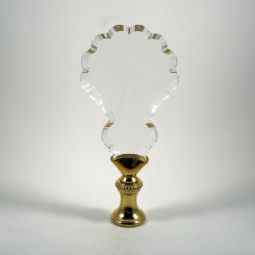 Lamp Finial Clear Glass Fancy Scalloped Top