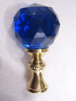 Finial:  Cobalt Blue Crystal Ball.  2 1/4" overall