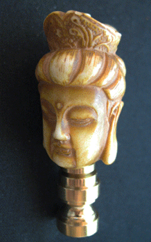 Finial: Woman Face Both Sides. 2 3/8" overall