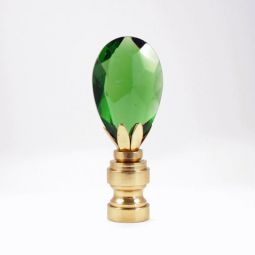 Lamp Finial:  Small Bottle Green Glass Prism