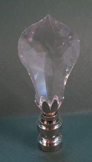 Finial: Clear Flat Prism.  2 3/4" overall