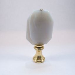 Lamp Finial:  Gray Stone With White Strands