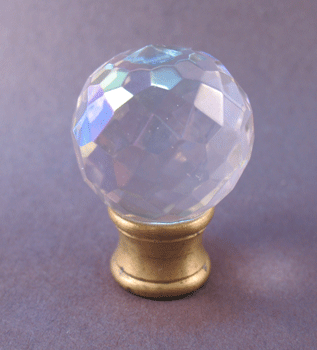 Finial:  Glass Ball with Rainbow Finish