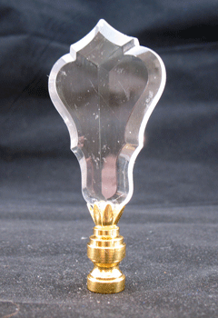 Finial: Medium  Flat Glass Prism.  2 7/8" overall