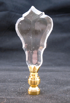 Finial: Medium  Flat Glass Prism.  2 7/8" overall