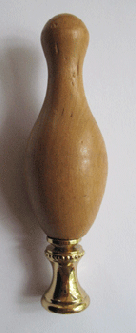 Finial: Natural wooden 10 Pin. 3 1/2" overall