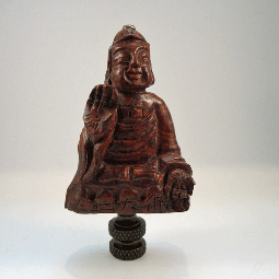 Lamp Finial Boxwood Asian Buddha Carved