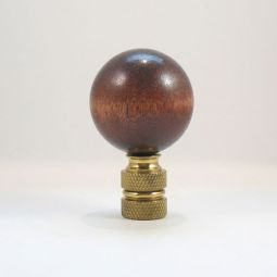 Lamp Finial Brown Wooden Ball