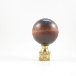 Lamp Finial Brown Stained and Sealed Wooden 32 mm Ball