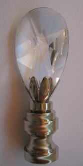 Small Clear Crystal Flat Teardrop Prism. Measures 2 3/8" overall