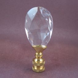 Lamp Finial: Clear Flat Glass Prism 2 7/8 inch finial