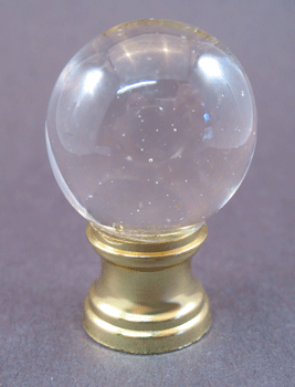 Finial:  Clear Glass Ball. 1 1/2" overall