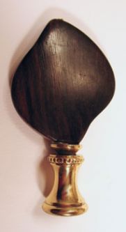 Lamp Finial:  Wooden Dark Finish.  2 1/2" tall overall
