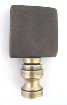 Lamp Finial: Wooden Square 2" tall overall.