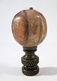 Finial:  Med. Brown Laminated Wood Ball Sphere 2" overall
