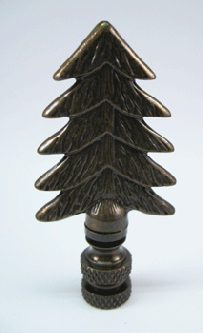 Finial:  Bronze Christmas Tree. 3" overall