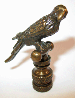 Finial:  Sm. Bronze Parrot . 2 1/4" overall