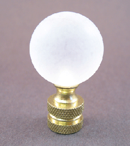 Finial: Small Frosted Acrylic  Ball. 1 3/4" overall
