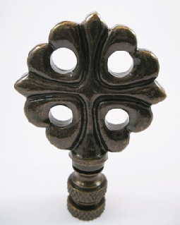 Finial:  Four Directions. 2 3/4" overall
