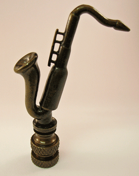 Finial: Saxophone. 3" overall