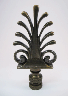 Finial:  Swirl of Grass. 3" overall