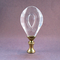 Lamp Finial Hard Clear Acrylic Oval Prism