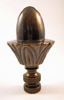 Finial:  Smooth Top Knob. 2 1/2" overall