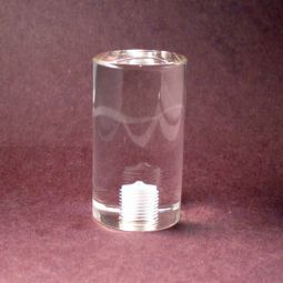 Lamp Finial;  Clear Acrylic Cylinder  1 3/4" tall overall