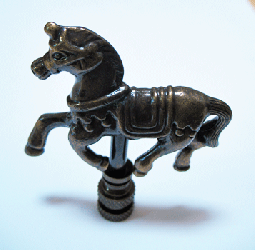 Finial:  Bronze Carousel Horse.  3" overall