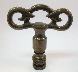 Finial: Bronze Key. 2 1/2" overall