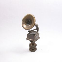 Lamp Finial:  Bronze Victrola