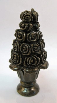 Finial: Bronze Roses Topiary.  2 1/2" overall