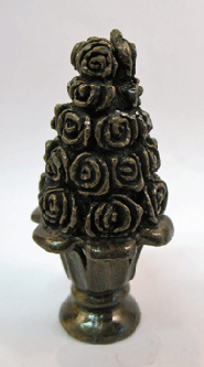 Finial: Bronze Roses Topiary.  2 1/2" overall