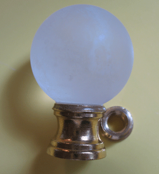 LAMP FINIAL Maroon Hard Acrylic Sphere  Ball  Brass Hardware 2118 