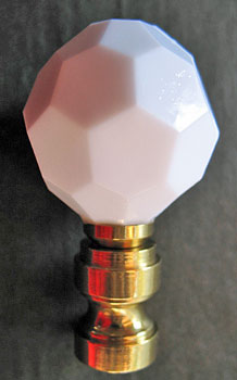Lamp Finial:  White Acrylic  Ball. 2" tall overall