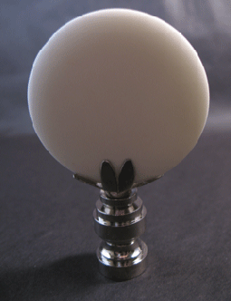 Finial:  White  Acrylic Disk.  2 1/2"  overall