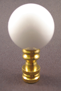 Lamp Finial: Pure White Acrylic Ball  2 1/4" overall