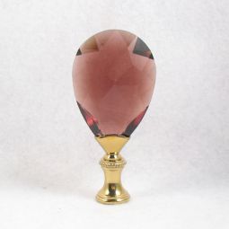 Lamp Finial: Deep Purple Glass Prism Pentalog