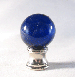 Finial:  Cobalt Glass Ball.  1 1/2" overall