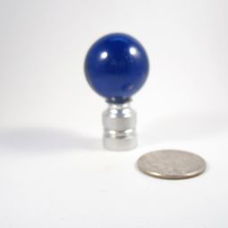 Lamp Finial Cobalt Blue Ball with Silver Tone Hardware