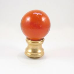 Lamp Finial Amber Glass Ball  3/8"   or  1/8 ip