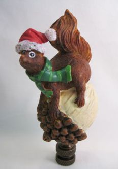 Finial:  Squirel on an Acorn.  4" overall
